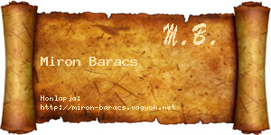 Miron Baracs névjegykártya